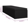 vidaXL Camas de Sol de Jardim 3 pcs Preto Rattan Sint&eacute;tico