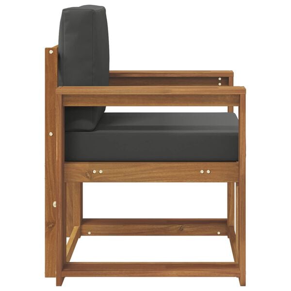 vidaXL Sof&aacute; exterior Madeira de Ac&aacute;cia maci&ccedil;a e Poli&eacute;ster Natural