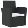 vidaXL 8 pcs conjunto lounge de jardim c/ almofad&otilde;es vime PE preto