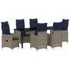 vidaXL Conjunto de Jantar para Jardim 7 pcs Preto Rattan Sint&eacute;tico