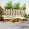 vidaXL Conjunto de Sof&aacute;s para Exterior 6 pcs Natural e Creme