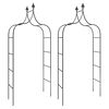 vidaXL Arcos de jardim 2 pcs 120x38x260 cm a&ccedil;o preto