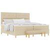 vidaXL Cama Box com cabeceira Creme 200 x 200 cm tecido