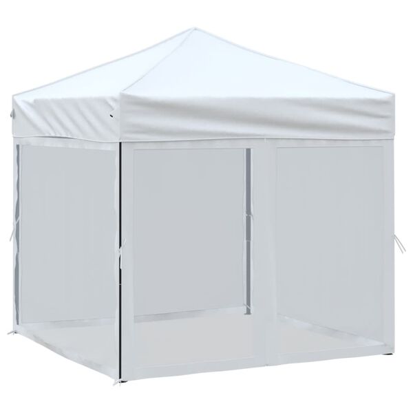 vidaXL Tenda para festas dobrável com paredes laterais 2x2 m branco