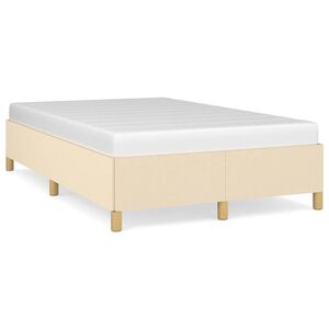 vidaXL Estrutura de cama sem colch&atilde;o 120x190 cm tecido creme