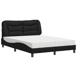 vidaXL Cama com colch&atilde;o Hvar 120x200 cm couro artificial preto