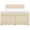 vidaXL Cama com molas/colch&atilde;o 140x190 cm tecido cor creme