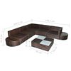 vidaXL 8 pcs conjunto lounge jardim c/ almofad&otilde;es vime PE castanho