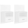 vidaXL Mesas de cabeceira montagem na parede 2 pcs branco