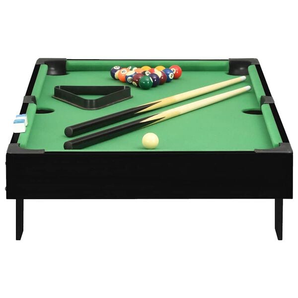 vidaXL Mini mesa de bilhar 92x52x19 cm preto e verde