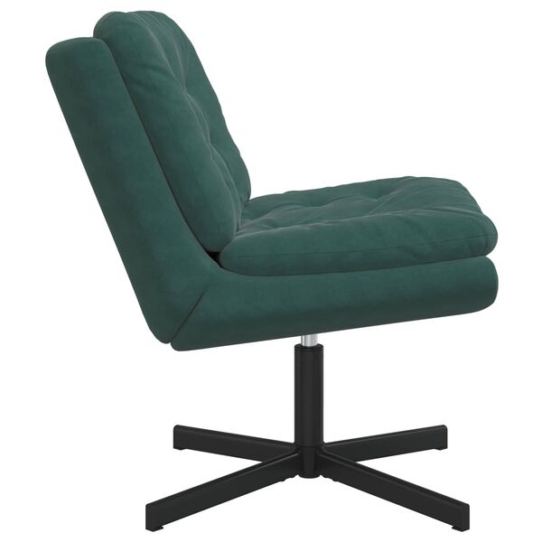 vidaXL Cadeira Relaxante Girat&oacute;ria Verde Escuro 63 x 75 x 76 cm Veludo