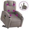 vidaXL Poltrona elevat&oacute;ria de massagens tecido cinzento-acastanhado
