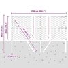 vidaXL Poste de Cerca Cinzeto 25 x 0,4 m (malha de 50 mm) A&ccedil;o e PVC
