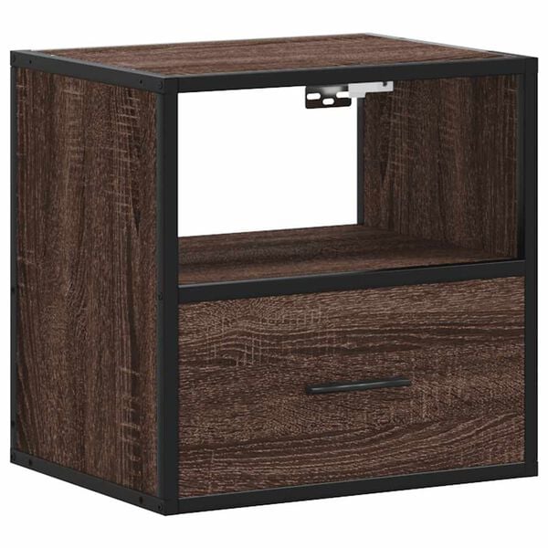 vidaXL Mesa de cabeceira de parede 40x31x39,5 cm carvalho castanho