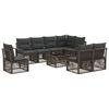 vidaXL Conjunto de Sof&aacute; de Jardim 9 unid. Cinzento vime PE