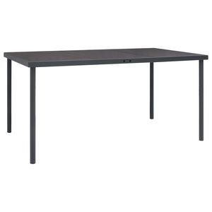 vidaXL Mesa de jantar para jardim 150x90x74 cm a&ccedil;o antracite