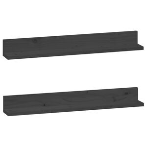 vidaXL Prateleiras de parede 2 pcs 80x11x9 cm pinho maci&ccedil;o cinzento