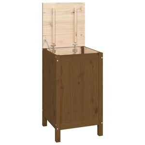 vidaXL Caixa p/ roupa 44x44x76 cm madeira pinho maci&ccedil;a castanho mel
