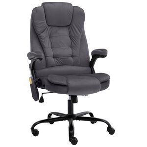 vidaXL Cadeira escritório c/ função de massagem veludo cinzento-escuro