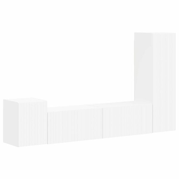 vidaXL Conjunto de m&oacute;vel de TV 4 pcs Branco Madeira processada