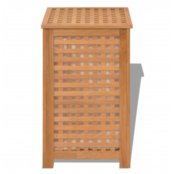 vidaXL Cesto roupa suja madeira de nogueira maci&ccedil;a 39x39x65 cm