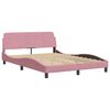 vidaXL Cama com colchão 140x190 cm veludo rosa