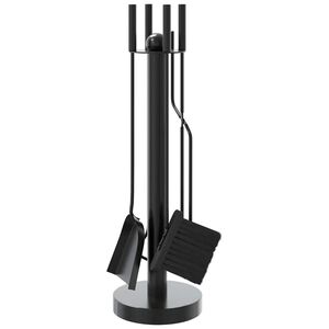 vidaXL Conjunto de ferramentas para lareira de 5 pe&ccedil;as 18x56 cm a&ccedil;o
