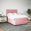 vidaXL Cama com molas/colch&atilde;o 140x190 cm veludo rosa