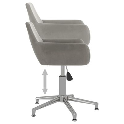 vidaXL Cadeira de escritório giratória veludo cinzento-claro