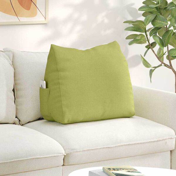 vidaXL Travesseiro para Costas Verde Claro 60 x 20 x 50 cm tecido