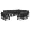 vidaXL Conjunto de Sof&aacute;s para Exterior 12 pcs Preto e Cinza Escuro