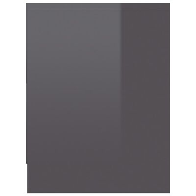 vidaXL Mesa de cabeceira 40x30x40 cm contraplacado cinzento brilhante