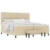 vidaXL Cama Box com cabeceira Creme 200 x 200 cm tecido