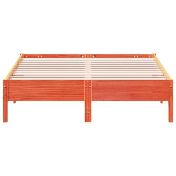 vidaXL Cama sem colch&atilde;o 140x200 cm madeira pinho maci&ccedil;a castanho-mel
