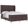 vidaXL Cama Box com cabeceira Manual Marrom Escuro 200 x 140 cm tecido