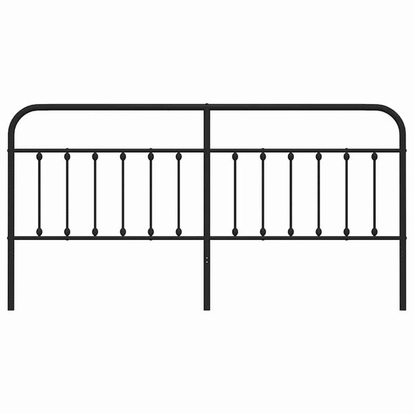 vidaXL Cabeceira de cama 193 cm metal preto