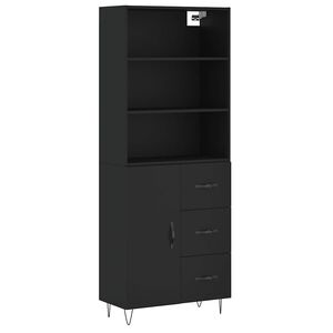 vidaXL Arm&aacute;rio alto 69,5x34x180 cm derivados de madeira preto