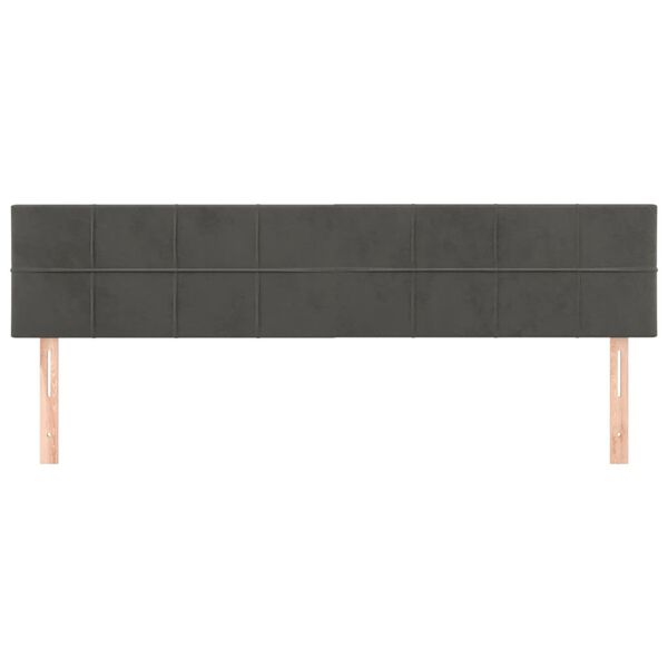 vidaXL Cabeceiras cinzento-escuro 180x5x78/88 cm veludo