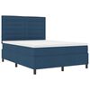 vidaXL Cama Box com colch&atilde;o com led Azul 160 x 200 cm tecido
