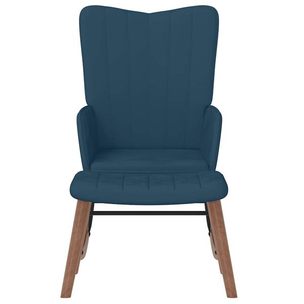 vidaXL Cadeira de baloi&ccedil;o com banco veludo azul