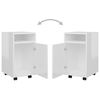 vidaXL M&oacute;vel de apoio com rodas 33x38x60 cm contrapl. branco brilhante