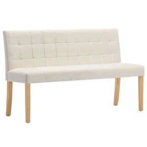 vidaXL Banco 140 cm veludo cor creme