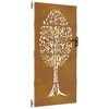 vidaXL Port&atilde;o de jardim 85x200 cm a&ccedil;o corten design &aacute;rvore