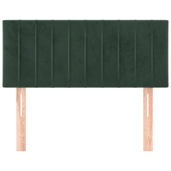 vidaXL Cabeceira de cama veludo 100x5x78/88 cm verde-escuro