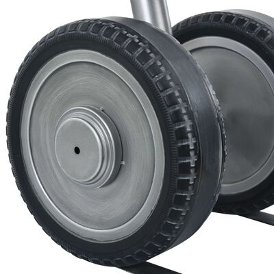 vidaXL Mesa de apoio com rodas 53x40x60 cm ferro prateado e preto