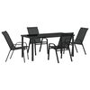 vidaXL Conjunto de Jantar para Jardim 5 unid. Preto