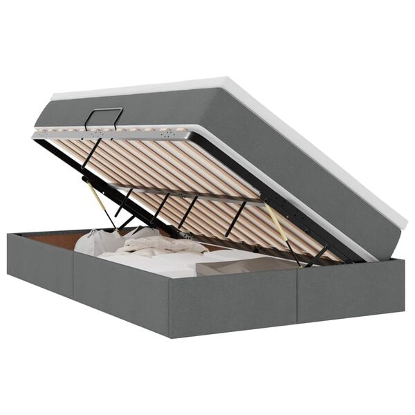 vidaXL Cama com arruma&ccedil;&atilde;o e colch&atilde;o Cinza Escuro 120 x 190 cm
