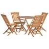 vidaXL 5 pcs conjunto de jantar p/ jardim madeira de teca maci&ccedil;a