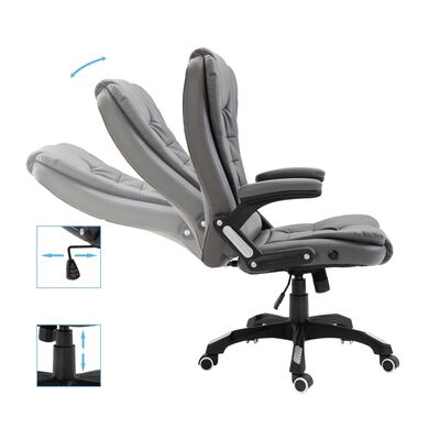 vidaXL Cadeira de escritório em couro artificial antracite