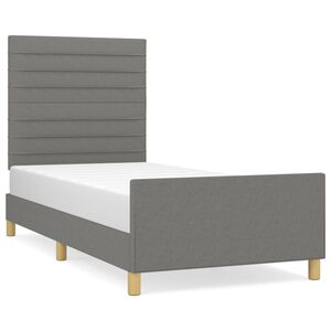 vidaXL Estrutura de cama sem colch&atilde;o 80x200 cm tecido cinzento-escuro